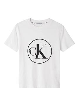 T-Shirt Calvin Klein Jeans Circle Blanc Femme