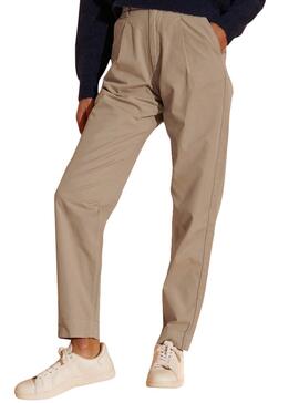 Pantalon Superdry Chino Beige pour Femme