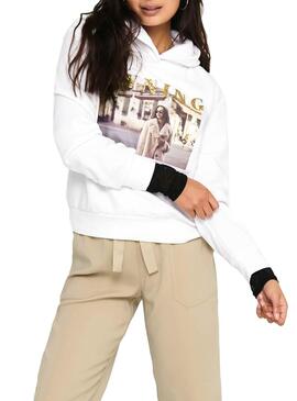 Sweat Only Bloom Blanc pour Femme