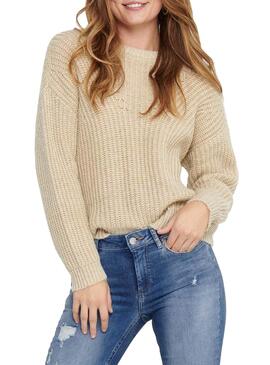 Pull Only Fiola beige pour Femme