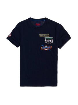 T-Shirt Patch Superdry Marin Pour Homme