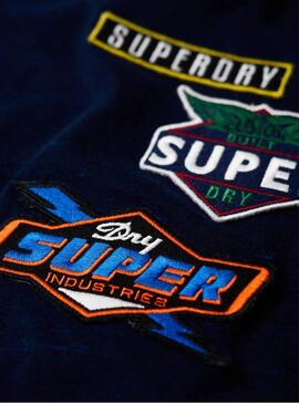 T-Shirt Patch Superdry Marin Pour Homme