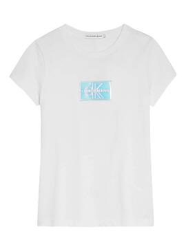 T-Shirt Calvin Klein Monogram Slim Blanc Fille
