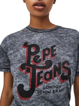 T-Shirt Pepe Jeans Debbie Gris pour Femme