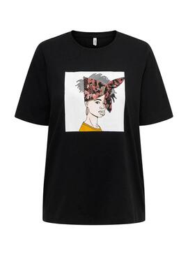 T-Shirt Only Sarah Noire pour Femme