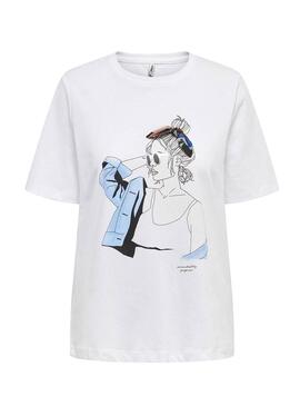T-Shirt Only Sarah Blanc pour Femme