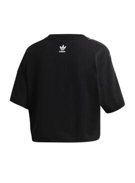 T-Shirt Adidas Big Trefoil Crop Noire pour Femme