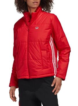 Veste Adidas Short Puffer Rouge pour Femme