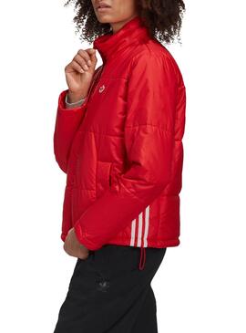 Veste Adidas Short Puffer Rouge pour Femme