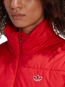 Veste Adidas Short Puffer Rouge pour Femme