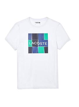 T-Shirt Lacoste Sport Cube Blanc Homme