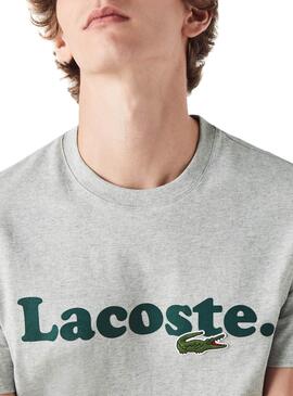 T-Shirt Lacoste Italic Gris pour Homme