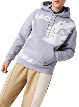 Sweat Lacoste Live Sweat-shirt Gris pour Homme