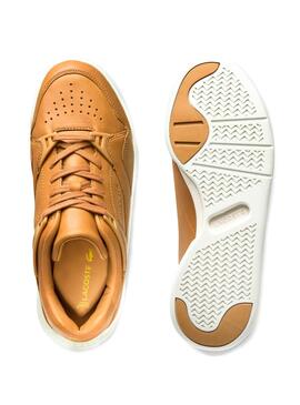 Baskets Lacoste Court Slam brun pour Femme