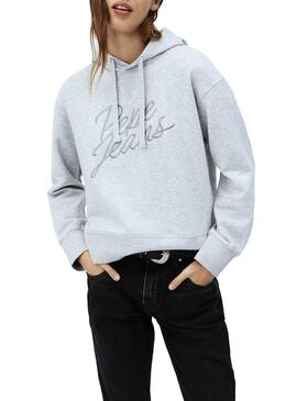 Sweat Pepe Jeans Carina Gris pour Femme