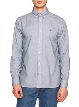 Chemise Tommy Hilfiger Dobby azul pour Homme