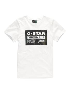 T-Shirt G-Star Army Blanc pour Garçon