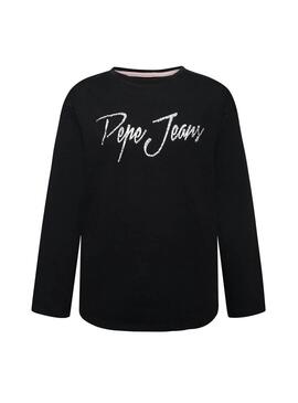 T-Shirt Pepe Jeans Elena Noir pour Fille