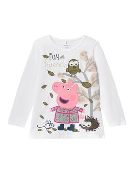 T-Shirt Name It Pepa Pig Lina Blanc Fille