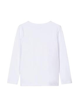 T-Shirt Name It Mob Blanc pour Fille