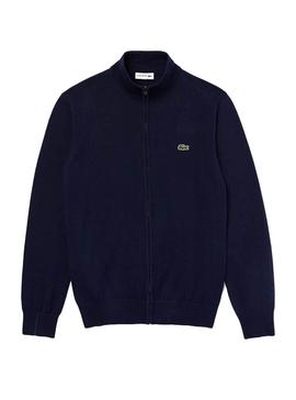 Pull lacoste on sale bleu marine homme