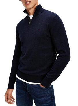 Pull Tommy Hilfiger Pima Perkins Bleu marine Homme