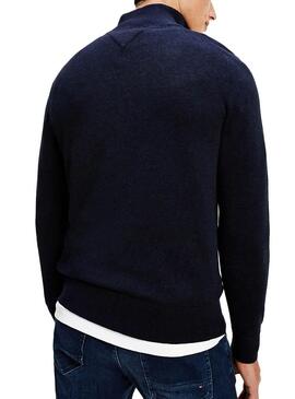 Pull Tommy Hilfiger Pima Perkins Bleu marine Homme