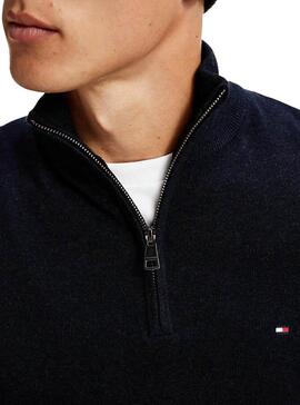 Pull Tommy Hilfiger Pima Perkins Bleu marine Homme