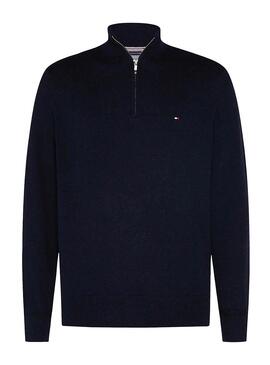 Pull Tommy Hilfiger Pima Perkins Bleu marine Homme