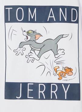 T-Shirt Name It Tom y Jerry Blanc pour Garçon