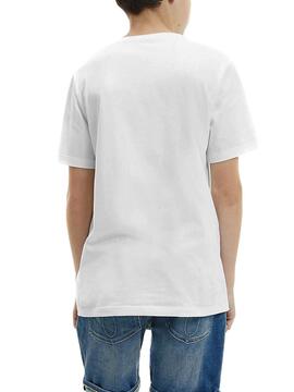 T-Shirt Calvin Klein Chest Monogram Blanc Garçon
