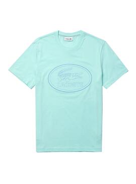 T-Shirt Lacoste Broderie Bleu pour Homme