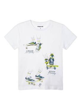 T-Shirt Mayoral Ready Blanc pour Fille