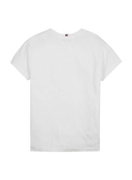 T-Shirt Tommy Hilfiger Multi Text Sateen Blanc