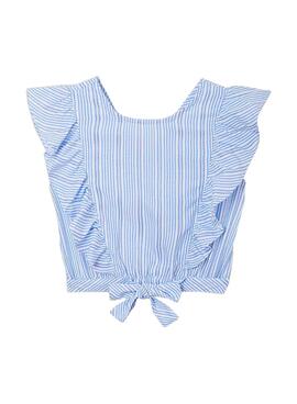 Chemise Mayoral Rayures Bleu y Blanc pour Fille