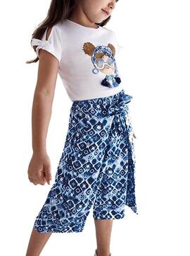 Pantalon Mayoral Culotte imprimée Bleu pour Fille