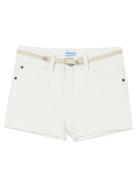 Short Mayoral Sergé Basic Blanc pour Fille