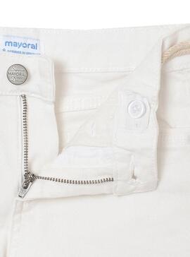 Short Mayoral Sergé Basic Blanc pour Fille