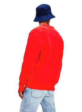 Sweat Tommy Jeans Timeless Rouge pour Homme