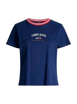 T-Shirt Tommy Jeans Timeless Bleu Bleu marine Femme