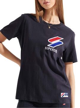 T-Shirt Superdry Sportstyle Noire pour Femme