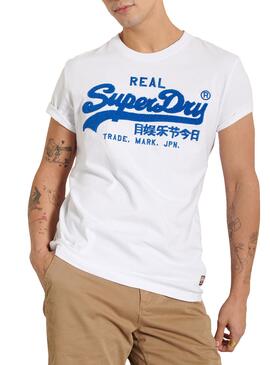 T-Shirt Superdry Té Chemille Blanc pour Homme