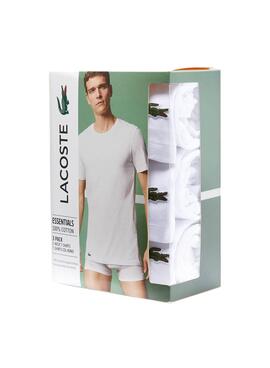 T-Shirts Lacoste 3 Pack Blanc pour Homme