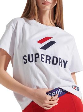 T-Shirt Superdry Sportstyle Classic Blanc Femme