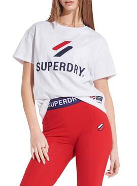 T-Shirt Superdry Sportstyle Classic Blanc Femme