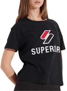 T-Shirt Superdry Sportstyle Classic Noire Femme