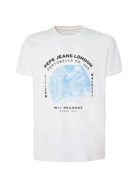 T-Shirt Pepe Jeans Damiel Blanc pour Homme