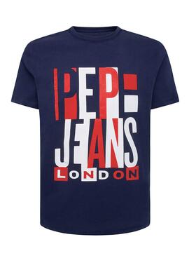 T-Shirt Pepe Jeans Davy Bleu marine pour Homme