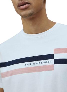 T-Shirt Pepe Jeans Donovan Blanc pour Homme