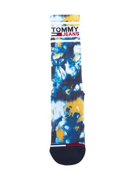 Chaussettes Tommy Jeans Tie Dye Bleu 